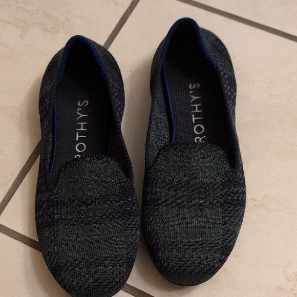 ROTHY’S The Loafer Knit Forest Tartan Limited Edition Holiday Rare Green 7.5 - Picture 2 of 11